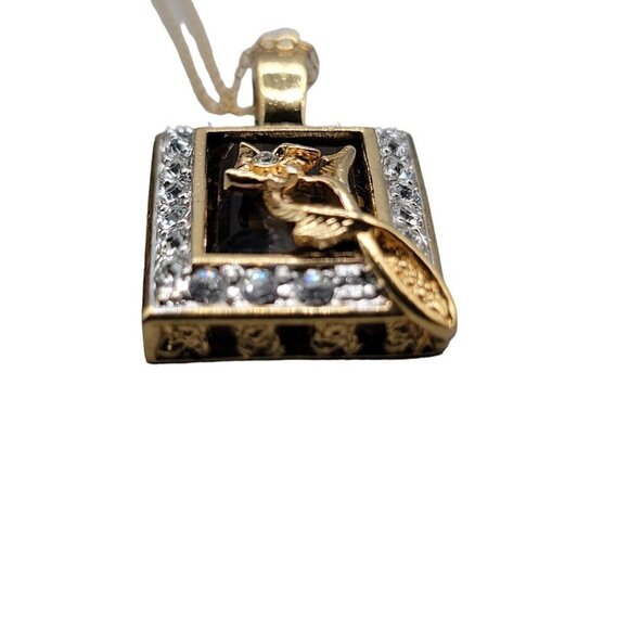 Nolan Miller Glamour Collection Pendant Necklace 18" Gold Filled Chain Swarovski - Picture 16 of 16